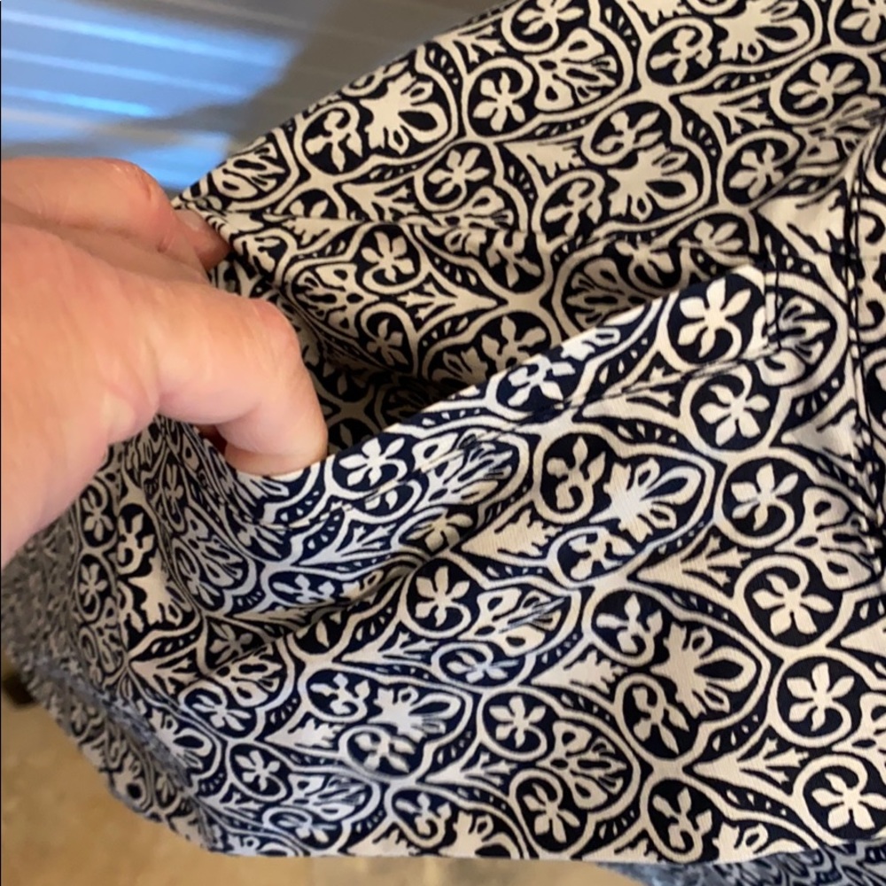 Tory Burch pleated navy and white  skirt 12 - Picture 3 of 14
